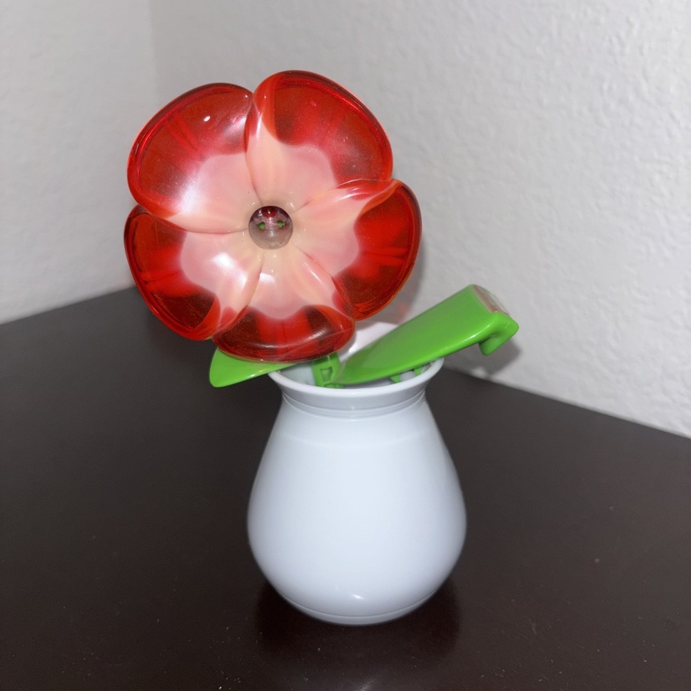 Scotch Magic Tape Dispenser Red Flower in Pot Discontinued Cute